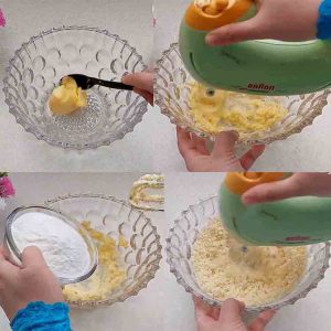 mixing flour and butter