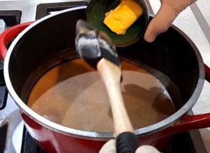 Melt butter in a pan