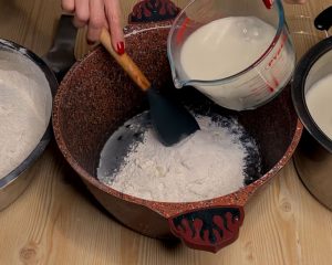 mix wheat water and flour together
