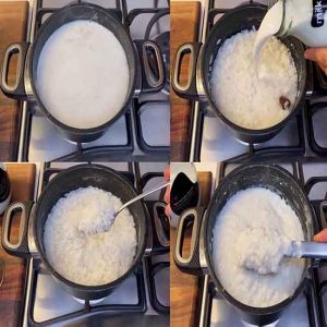 cooking rice with milk