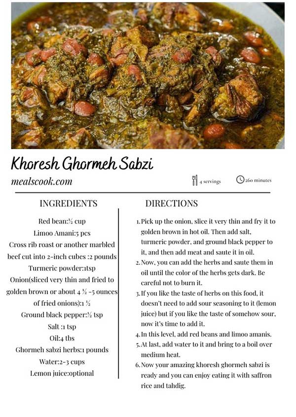 khoresh ghormeh sabzi recipe info