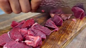 cut meat for stew