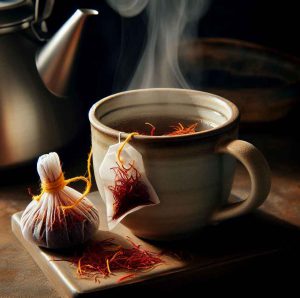 brew persian saffron with boiling water